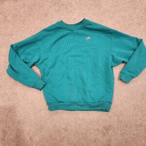 Alo yoga accolade pull over sweatshirt green